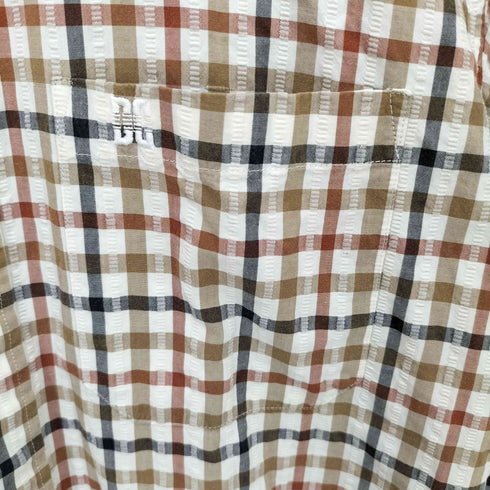 ダックスロンドン DAKS LONDON S/Sシアサッカーチェックシャツ メンズ M