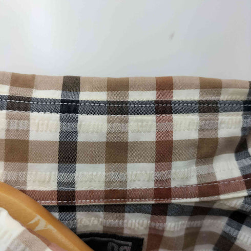 ダックスロンドン DAKS LONDON S/Sシアサッカーチェックシャツ メンズ M