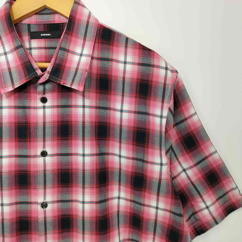 ディーゼル DIESEL XXL オンブレチェック ボックスシルエット 特殊加工 オーバーサイズシャツ メンズ import:XXL