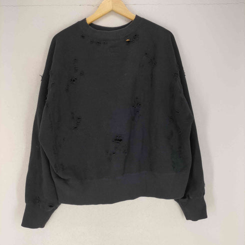 デラックス DELUXE ダメージ加工クルーネックスウェット メンズ JPN:L