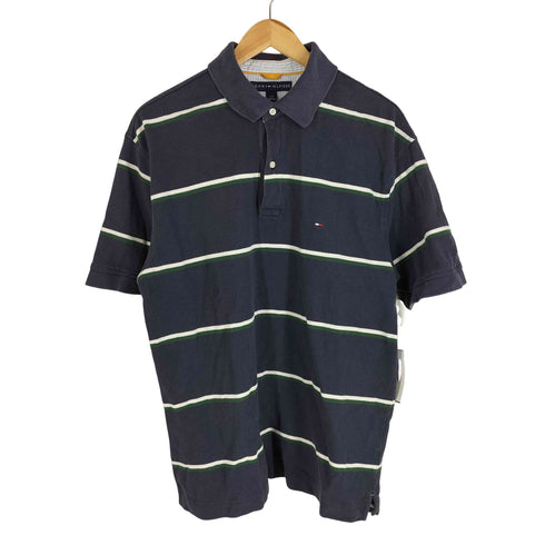 トミーヒルフィガー TOMMY HILFIGER ボーダー 鹿の子ポロシャツ メンズ JPN:L