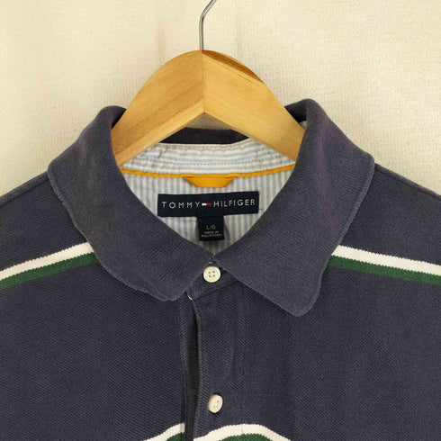 トミーヒルフィガー TOMMY HILFIGER ボーダー 鹿の子ポロシャツ メンズ JPN:L