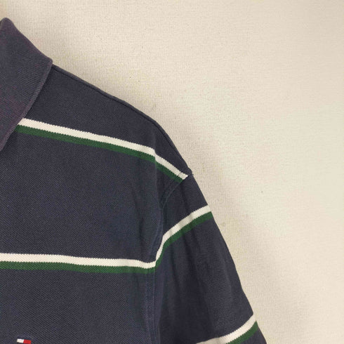 トミーヒルフィガー TOMMY HILFIGER ボーダー 鹿の子ポロシャツ メンズ JPN:L