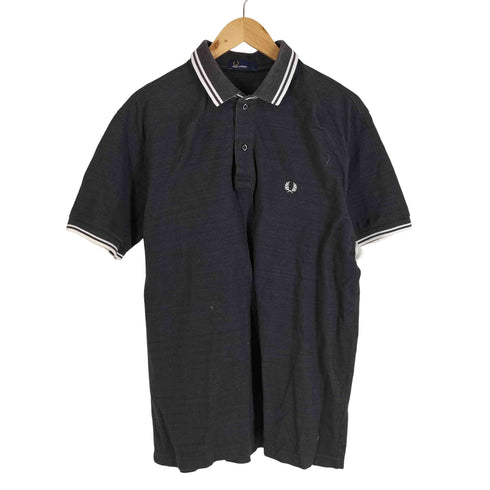フレッドペリー FRED PERRY 別注 ブラックデニム 鹿の子ポロシャツ メンズ JPN:L
