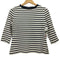 マーガレットハウエル MARGARET HOWELL 90S クルーネック コットン ボーダー 七分袖 Tシャツ レディース JPN:2