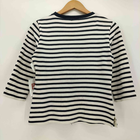 マーガレットハウエル MARGARET HOWELL 90S クルーネック コットン ボーダー 七分袖 Tシャツ レディース JPN:2