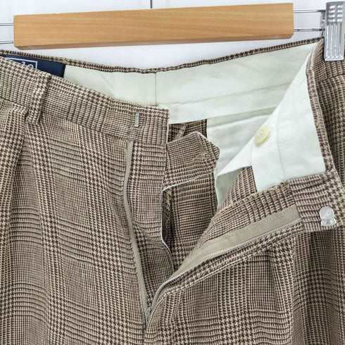 ポロバイラルフローレン Polo by RALPH LAUREN リネンコットン グレンチェック2タックスラックス メンズ