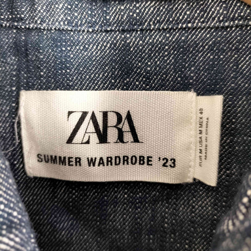 ザラ ZARA デニム ラスティック シャツ メンズ JPN:M