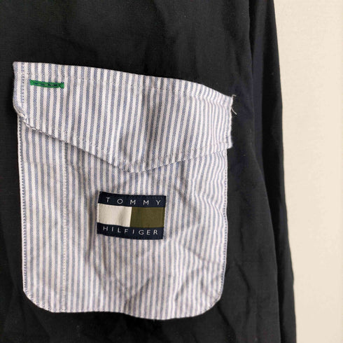 トミーヒルフィガー TOMMY HILFIGER マルチカラー 切替ストライプ リップストップBDシャツ メンズ JPN:M