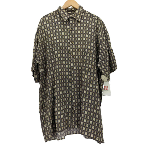 ナチュラルイシュー NATURAL ISSUE 80-90s 総柄 S/S レーヨン シャツ メンズ import:L