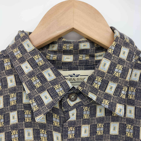 ナチュラルイシュー NATURAL ISSUE 80-90s 総柄 S/S レーヨン シャツ メンズ import:L
