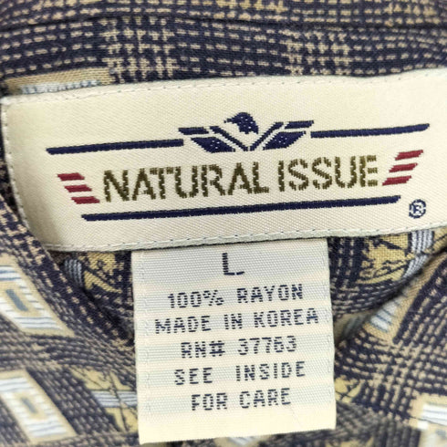 ナチュラルイシュー NATURAL ISSUE 80-90s 総柄 S/S レーヨン シャツ メンズ import:L