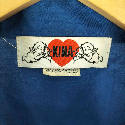 KINA ハート リメイク 刺繍 ポリエステル シャツ レディース