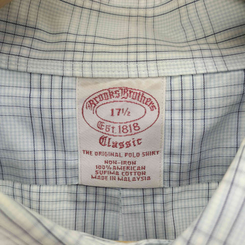 ブルックスブラザーズ BROOKS BROTHERS Classic ボタンダウン チェック S/S シャツ メンズ 17 1/2