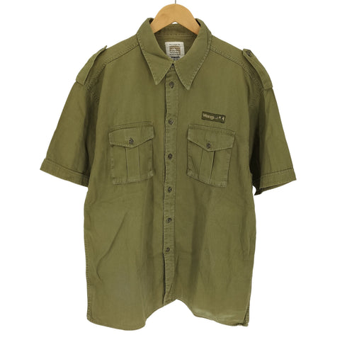 ラングラー Wrangler ロゴワッペン エポレット フラップポケット S/S シャツ メンズ import:XL