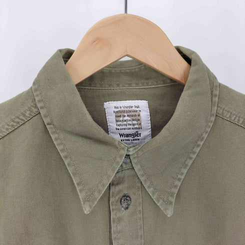 ラングラー Wrangler ロゴワッペン エポレット フラップポケット S/S シャツ メンズ import:XL