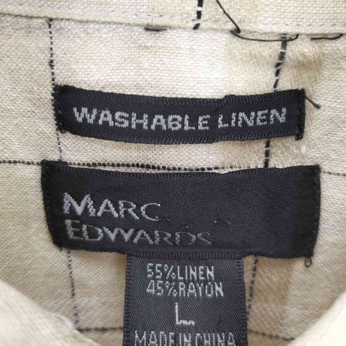 MARC EDWARDS 90-00S WASHABLE LINEN レギュラーカラー S/S シャツ メンズ import:L