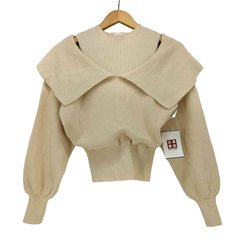 リリーブラウン Lily Brown ビッグカラー レイヤード ニット レディース ONE SIZE