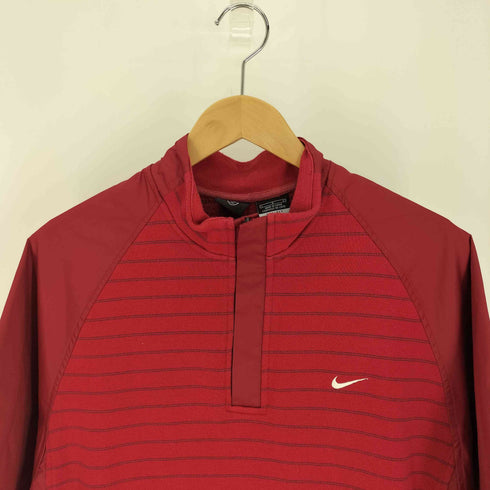 ナイキゴルフ NIKE GOLF 00S スウッシュ 刺繍 ボーダー 異素材 切替 ハーフジップ S/S プルオーバー メンズ import:L
