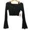 リエンダ rienda Deep Vネック フレア SLV Knit TOP レディース FREE
