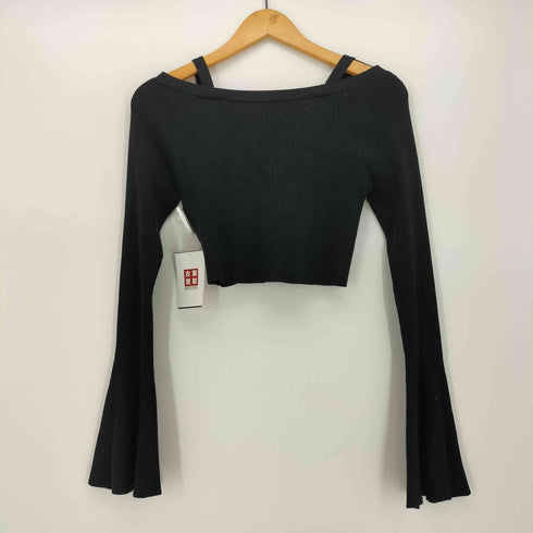 リエンダ rienda Deep Vネック フレア SLV Knit TOP レディース FREE