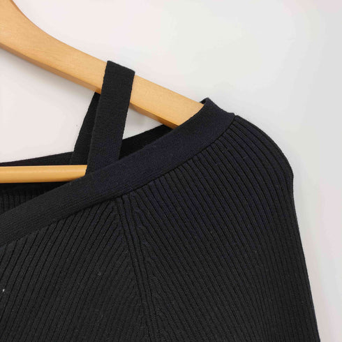 リエンダ rienda Deep Vネック フレア SLV Knit TOP レディース FREE