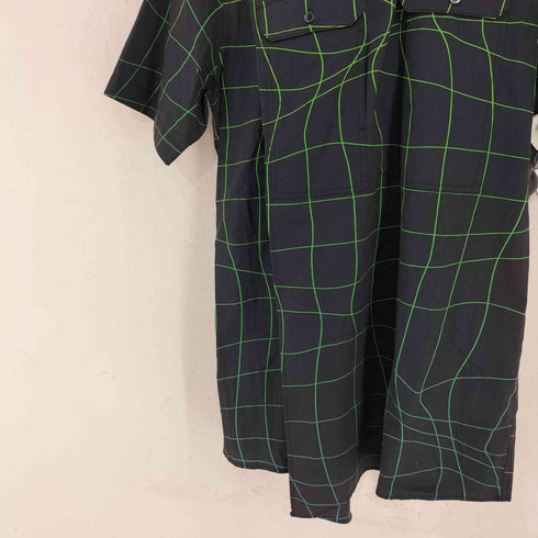 ユウキハシモト YUKI HASHIMOTO WAVE GRID CROSSOVER SHORT SLEEVE SHIRTS メンズ JPN:44