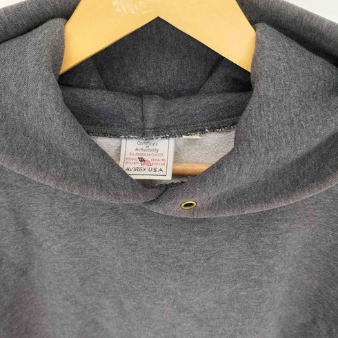 アヴィレックス AVIREX 袖ロゴ刺繍 プルオーバーフーディ パーカー 無地 メンズ JPN:L