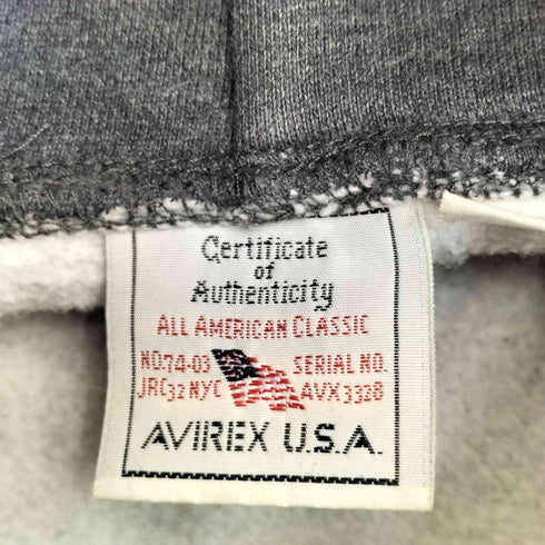 アヴィレックス AVIREX 袖ロゴ刺繍 プルオーバーフーディ パーカー 無地 メンズ JPN:L