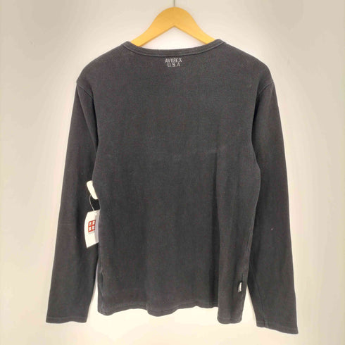 アヴィレックス AVIREX Long T-shirt Daily Rib Henley Neck Tee デイリーヘンリーネック ロンT メンズ JPN:L