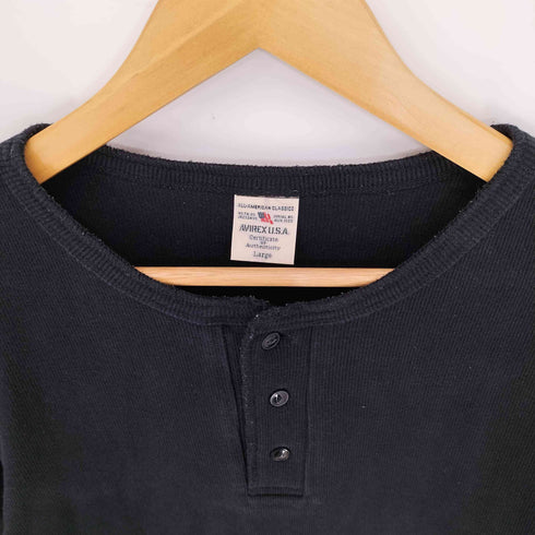 アヴィレックス AVIREX Long T-shirt Daily Rib Henley Neck Tee デイリーヘンリーネック ロンT メンズ JPN:L