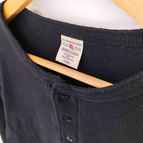 アヴィレックス AVIREX Long T-shirt Daily Rib Henley Neck Tee デイリーヘンリーネック ロンT メンズ JPN:L