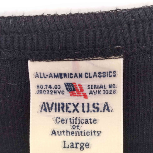 アヴィレックス AVIREX Long T-shirt Daily Rib Henley Neck Tee デイリーヘンリーネック ロンT メンズ JPN:L
