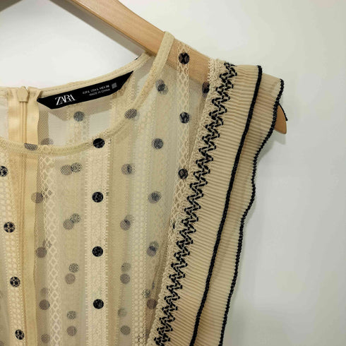 ザラ ZARA セミシースルードットワンピース レディース import:L
