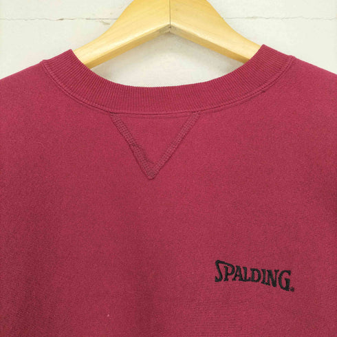 スポルディング SPALDING ロゴ刺繍Vガゼットクルーネックスウェット メンズ