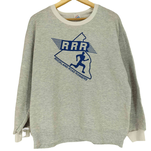 ジャージーズ JERZEES 80s USA製 霜降り フロッキープリントクルーネックスウェット メンズ JPN:L