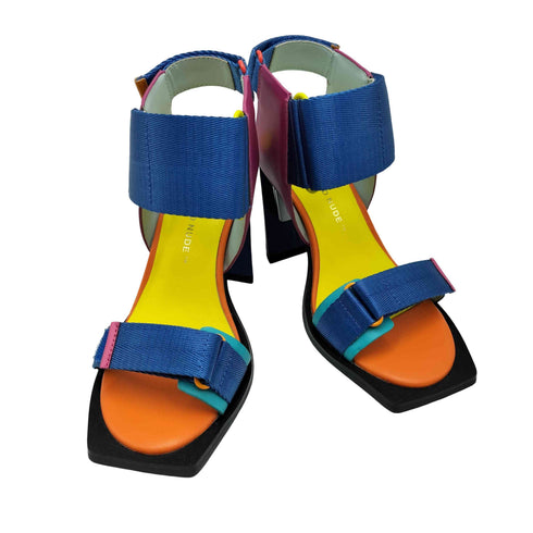 ユナイテッドヌード UNITED NUDE Run Sandal Hi Fiesta マルチカラー ベルクロ ストラップ ヒール サンダル レディース UK:36