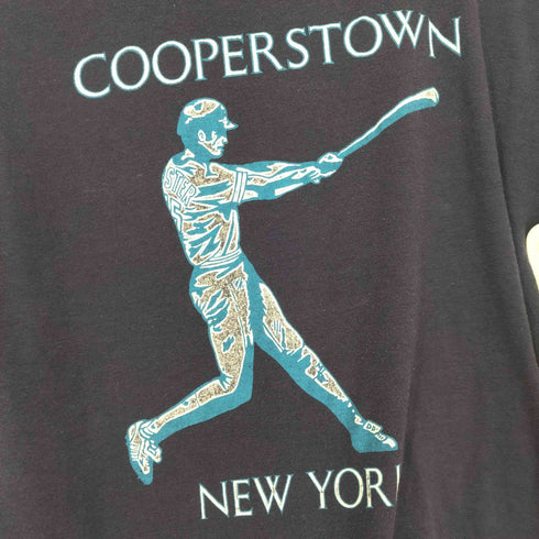 シングルステッチ COOPERSTOWN フロントプリントクルーネックTシャツ メンズ