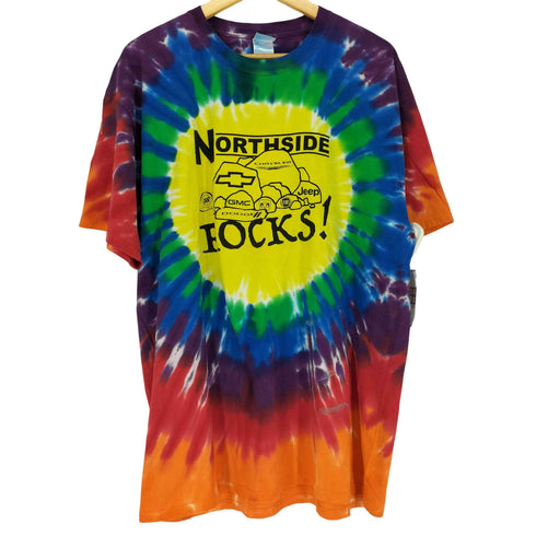 ポートアンドカンパニー PORT and COMPANY NORTHSIDE ROCKS タイダイ柄クルーネックTシャツ メンズ JPN:XL