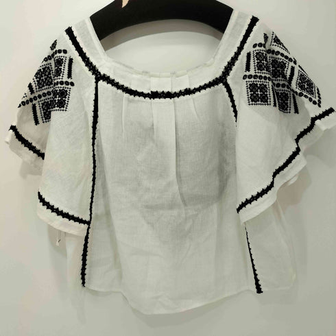cIoth&cross エンブロイダリー 刺繍 リネンブラウス レディース