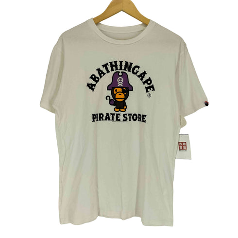 アベイシングエイプ A BATHING APE PIRATE STORE フロントプリントクルーネックTシャツ メンズ