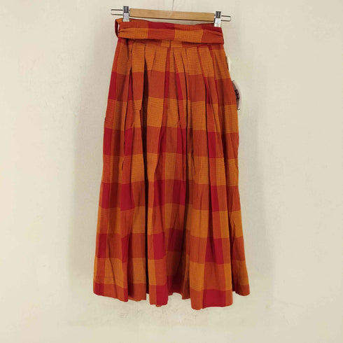 EMILY AND FIN JEMIMA SKIRT ウエストリボン コットンプリーツチェックスカート レディース JPN:XS