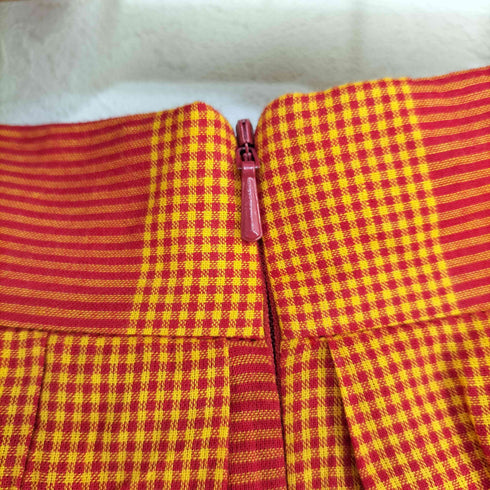 EMILY AND FIN JEMIMA SKIRT ウエストリボン コットンプリーツチェックスカート レディース JPN:XS