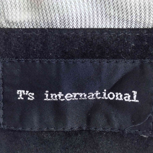 T's international 3Dニット切替 ピッグレザージャケット メンズ 48