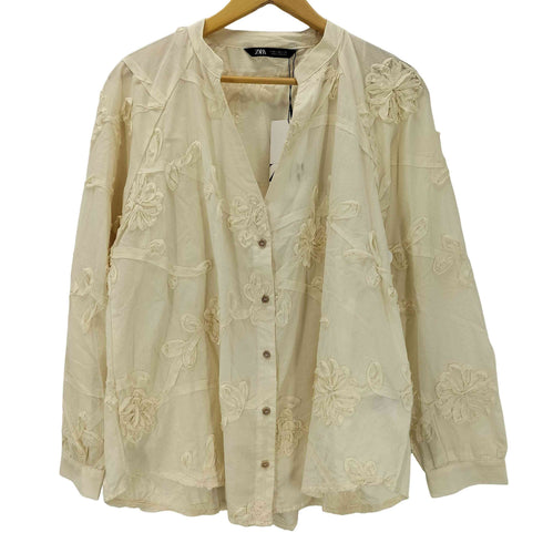 ザラ ZARA フレンチスタンドカラーシャツ レディース import:M