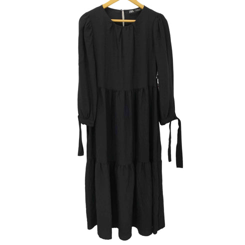 ザラ ZARA 袖リボンティアードワンピース レディース import:M