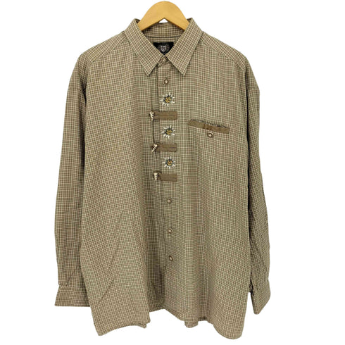 コットンチェックチロリアンシャツ メンズ import:XXL