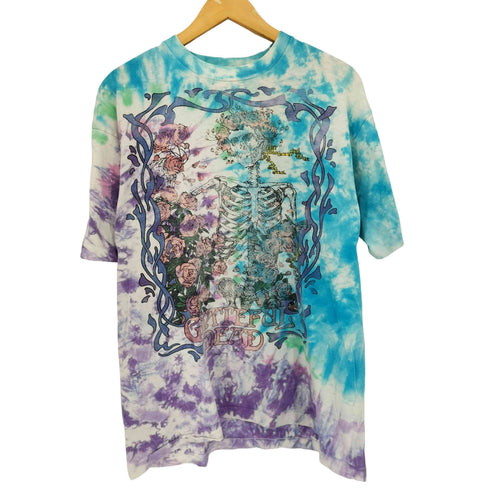 フルーツオブザルーム FRUIT OF THE LOOM 90S 1990コピーライト入り スカルプリントタイダイTシャツ メンズ import:XL