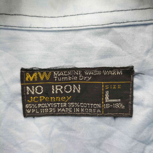 ジェイシーペニー J.C.PENNEY 70-80S NO IRON デカ襟 L/S シャツ メンズ import:L