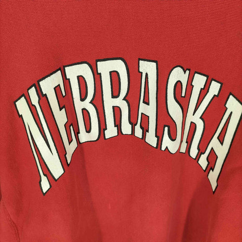 チャンピオン Champion 80S USA製 トリコタグ REVERSE WEAVE NEBRASKA ラバー カレッジ プリント クルーネック スウェット メンズ import:L